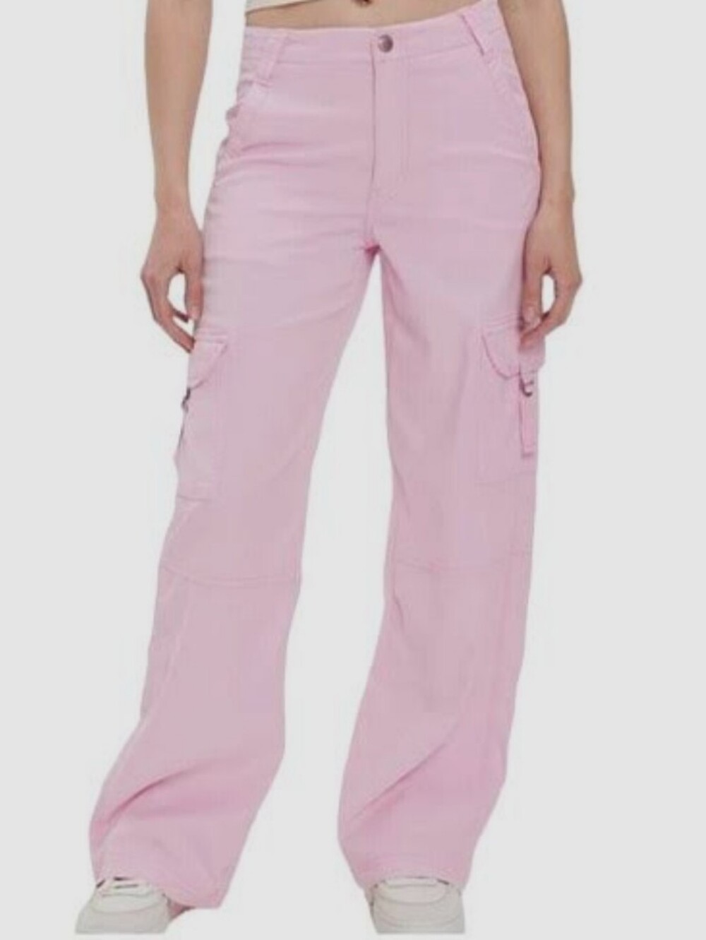 American Eagle Super High-Rise Baggy Wide Leg Pink Cargo Pants
